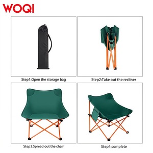 Chaise pliante pour enfants Woqi, tissu Oxford vert, portable, pour le camping, la pêche, les pique-niques, la plage, 43x43x70cm - Product Image 4