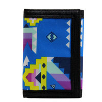 Dompet Lipat Tiga Poliester Logo Game Kustom, Kantong Uang dengan Ritsleting, Penutup Velcro, Tempat Kartu Aman dan Portabel