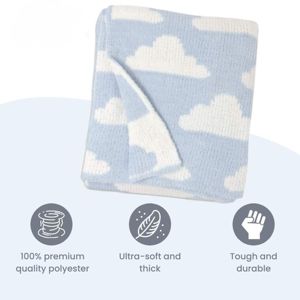 Baby Blanket - <strong>Blue</strong> Elephant Ultra Soft Thick for Newborns, Throw Blanket for <strong>Crib</strong>, Stroller Cover | Perfect Baby Gift - Product Image 5
