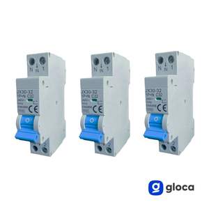 Disjoncteur magnétothermique automatique Gloca Jx30 1P+N C32 32A 250V sur rail DIN pour protection électrique - Product Image 3