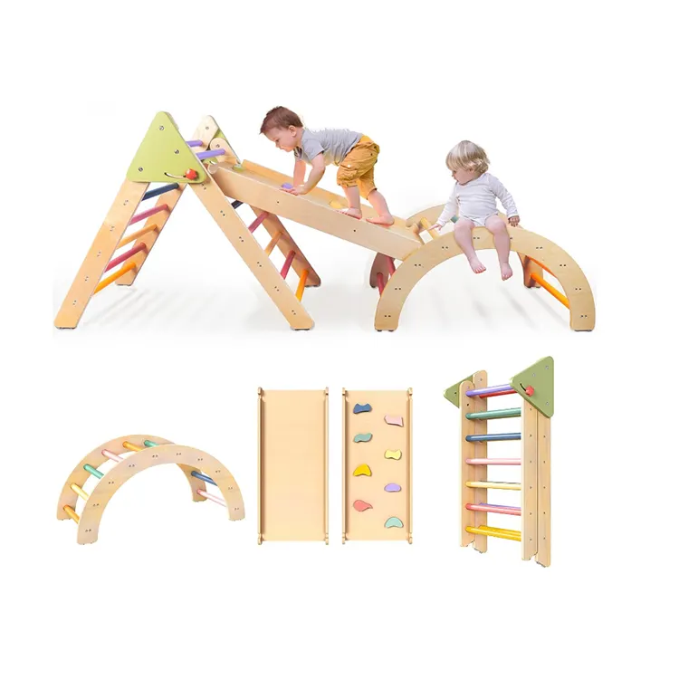Giocattoli da arrampicata per bambini triangolari 3 pezzi giocattoli da arrampicata pieghevoli per bambini piccoli all'interno di Montessori giocattoli da arrampicata per bambini