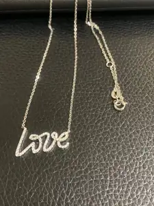 Wholesale Price Valentine Love Heart Pendant 18K Gold Natural Diamond Chocker Couple Necklace