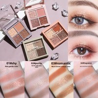 Palette de fards à paupières 4 couleurs haute pigmentation pour maquillage des yeux, marque privée, en promotion
