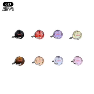 Clous en titane G23, 8 couleurs, sertissage à griffes, pour bijoux de piercing lèvre, nez, oreille - Product Image 5