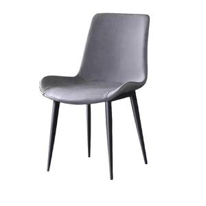 Chaise de salle à manger en cuir pliable, moderne, simple, de luxe léger, personnalisable, cadre en métal, écologique, empilable, petit appartement, maison - Product Image 6