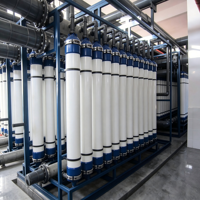 Système d'ultrafiltration industriel 15 TPH avec pompe, membrane UF à fibres creuses en PVDF, équipement de traitement de l'eau contrôlé par PLC pour rivière