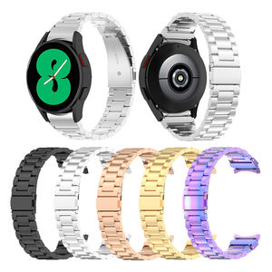 Correa de Metal de acero inoxidable para <span class=keywords><strong>Samsung</strong></span> <span class=keywords><strong>Galaxy</strong></span> Watch 4 <span class=keywords><strong>Classic</strong></span>, 46mm, 42mm/Watch4, 44mm, 40mm, tres eslabones, sin huecos - Product Image 1