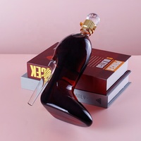 Ensemble de carafes en forme de chaussures à talons hauts uniques de 350 ml/750 ml, verre borosilicate pour cocktails, vin, whisky, vodka, liqueur