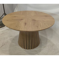Table de salle à manger ronde en bois de style nordique moderne de luxe, ensemble de table et chaises en bois, 4 chaises