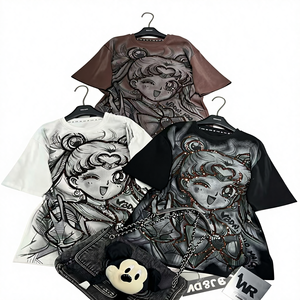 Camiseta Esencial de <span class=keywords><strong>Manga</strong></span> <span class=keywords><strong>Corta</strong></span> con <span class=keywords><strong>Cuello</strong></span> en V para <span class=keywords><strong>Mujer</strong></span>, Estilo Hip Hop, 100% Algodón, Suave y Transpirable, para Uso Casual al Aire Libre en Verano, 0881 - Product Image 4