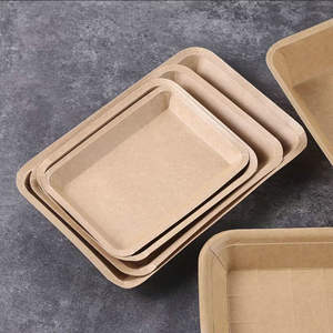 Plateau en papier kraft biodégradable, recyclable, jetable, transparent, de haute qualité et respectueux de l'environnement - Product Image 4