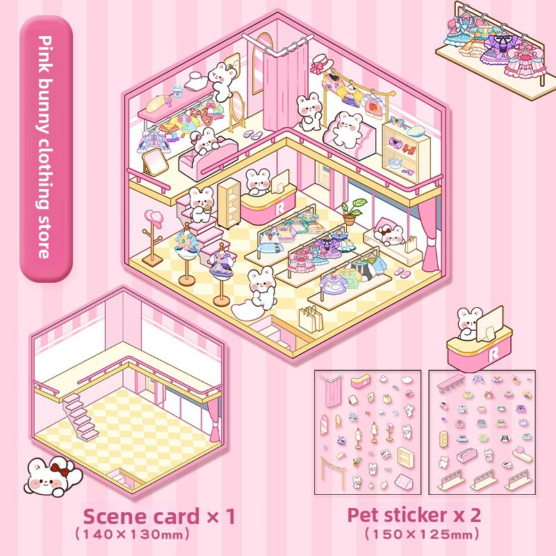 Tienda de ropa de conejo rosa