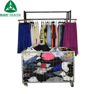 Factory Stock Wholesale Bales Bulk Used Indian Clothes Women Long Silk Skirt China Second Hand Clothing