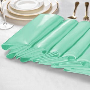 Serviettes en satin, serviettes <span class=keywords><strong>de</strong></span> <span class=keywords><strong>table</strong></span> douces, serviettes <span class=keywords><strong>de</strong></span> <span class=keywords><strong>table</strong></span> carrées, 17 x 17 pouces, pour restaurant, mariages, fêtes, décoration <span class=keywords><strong>de</strong></span> dîner, ivoire - Product Image 6