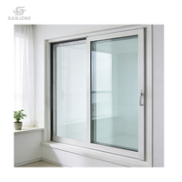 Ventana Corredera Francesa de Doble Acristalamiento de PVC, Ventanas Correderas de Vinilo, Ventana para Dormitorio
