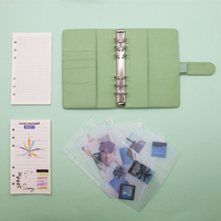 Carnet de notes A6 à 6 anneaux en cuir Pu rose