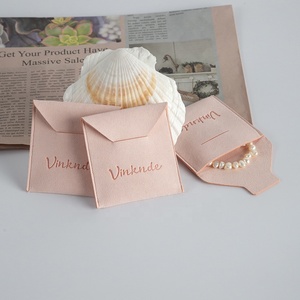 New Design High Quality Luxury <b>Thick</b> Microfiber Bag <b>Ring</b> Necklace Earrings Gift Packaging Jewelry Pouch with Custom Deboss Logo - Product Image 5