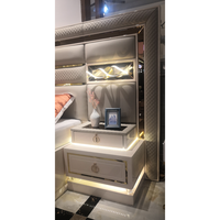 Ensemble de chambre à coucher moderne de luxe Shiyi King 5 pièces, lit queen size en bois blanc, commode, table de chevet, armoire, rangement pour la chambre