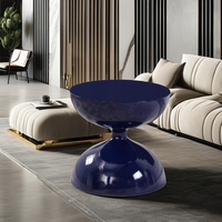 Tabouret d'appoint moderne nordique rond noir rustique bois sablier Table basse pour salon meubles en fer