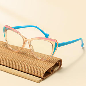 클래식 여성용 고양이 안경 PC 프레임 트렌디 컬러 그라데이션 변색 방지 블루 라이트 안경, 손상 무료 교체 - Product Image 5