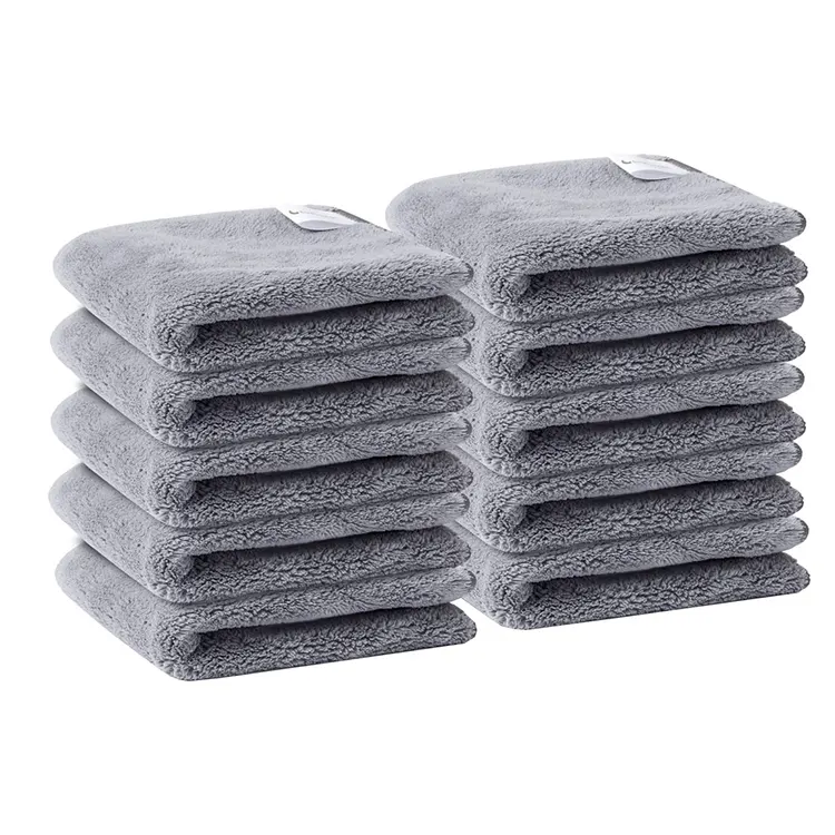 Premium Microfiber Car Cleaning Cloth 10 Pack 12''x12'' Micro Fiber Drying Towels Reusable Ultra Soft Plush