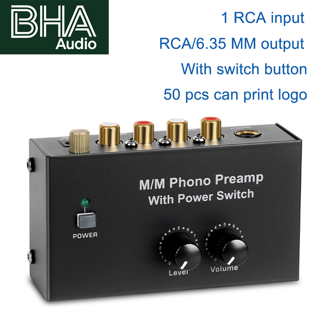 BHA PP500P 2-channel Record Player Preamplifier for Home Phono Players and Mixers 12-year Factory Wholesale Price OEM CE FCC