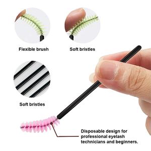 Mascara en gros Pinky Leem, brosses pour les yeux, porte-clés pour les cils, poignée transparente écologique, noir rose, baguettes à mascara en silicone réutilisables - Product Image 5