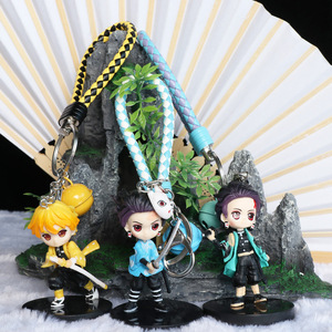 5-10CM démon tueur: <span class=keywords><strong>Kimetsu</strong></span> <span class=keywords><strong>No</strong></span> <span class=keywords><strong>Yaiba</strong></span> Tanjirou Nezuko Zenitsu Inosuke Anime PVC Figure porte-clés jouet ensemble recueillir - Product Image 6