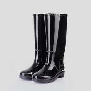 <span class=keywords><strong>Bottes</strong></span> <span class=keywords><strong>de</strong></span> <span class=keywords><strong>pluie</strong></span> tendance pour femmes, chaussures aquatiques à tige haute avec semelle intérieure en EVA, imperméables, antidérapantes, chaussures <span class=keywords><strong>de</strong></span> travail en caoutchouc - Product Image 3