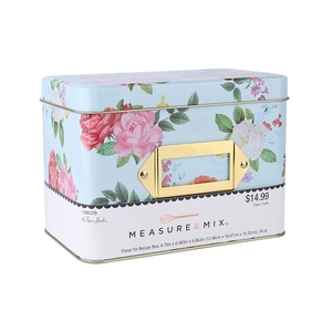 Beautiful Decorative Tin Box Gift Set Tin Recipe Box Wild Flowers Print