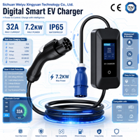 Station de recharge pour véhicules électriques 7 kW, BYD Song Plus EV, chargeur portable longue portée pour voiture électrique Type 2 110 V Changan 32 A pour usage domestique