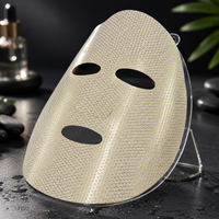 Masque facial en feuille Y268 en Cupro Tencel estampé à l'or, substrat gaufré en nid d'abeille, léger et hautement absorbant, pour application à sec