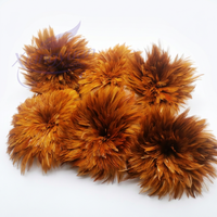 Plumes de coq rouges naturelles enfilées pour la fabrication de mouches de pêche, matériel de pêche, accessoires de costumes de carnaval