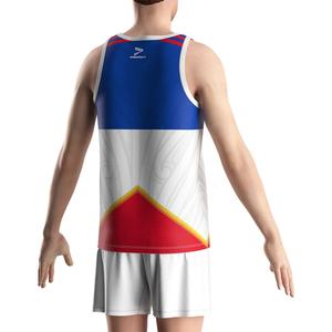 T-shirt sans manches en coton pour la musculation, sublimation usine, maillot de rugby bleu, style stringer - Product Image 6
