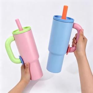 Stainless Steel 40oz Insulated Travel Mug with Handle Custom Wholesale Outdoor Ice Tumbler Water Bottle for Women and Girls - Product Image 3