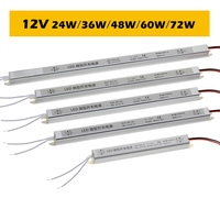 Alimentation électrique ultra-mince DC 12V 18W 24W 36W 48W 60W/72W, driver LED pour boîte lumineuse, driver LED ultra-mince 24V