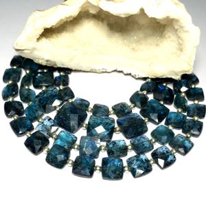 KYANITE Natural Stone Loose Gemstone <b>Cushion</b> Beads Untreated London Royal Blue Moos Faceted for Jewelry Making Wholesale Price - Product Image 5