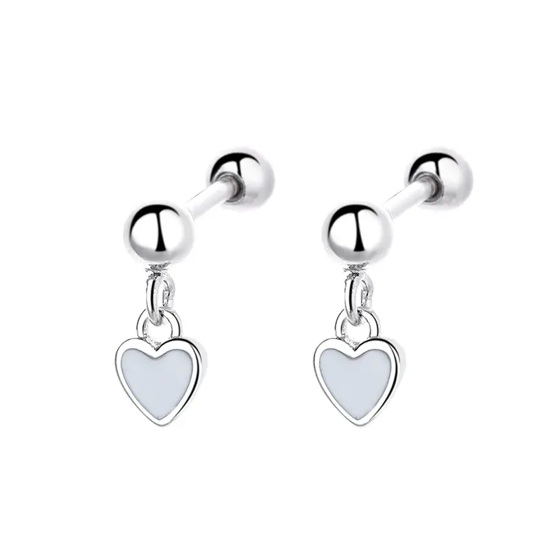 Moda 925 Sterling Silver Sparkling Freehand Heart Zirconia Clip On Stud Jewelry Gemstone Flower Stud orecchini per le donne regalo
