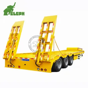 Hydraulic100 ton Lowboy semirimorchio 3 assi 60ton collo d'oca Low Boy rimorchio a pianale ribassato In etiopia