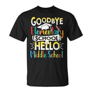 Adieu l'école primaire, bonjour le collège - T-shirt du dernier jour pour les étudiants diplômés - Product Image 1