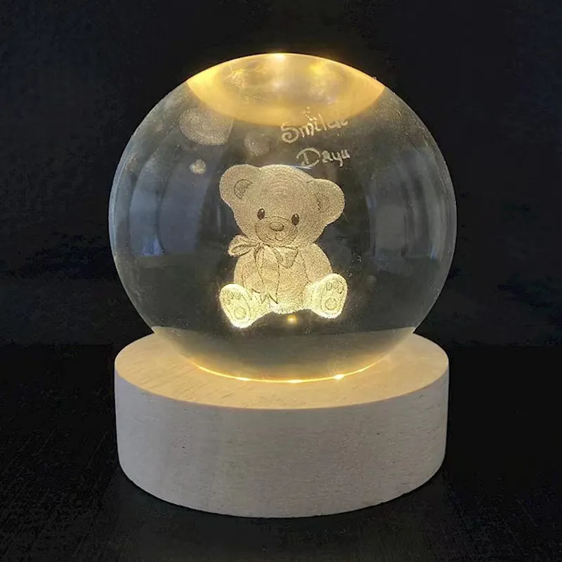 Brilhando Via Láctea bola de cristal estrelado 12 Zodiac Galo Animais 3D bola de cristal laser para presentes