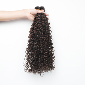 Pointe de kératine Extensions de cheveux humains vierges naturels bouclés K Tip Extensions de cheveux cinq étoiles - Product Image 2
