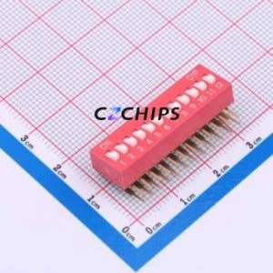 DA-12-R DIP Switch Through hole Component (THT) Switch ( Number of Switch Sections: 12 )( Lead Spacing: 2.54mm )( Color: Red ) - Product Image 1