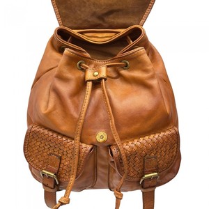 Elegant Women Genuine Leather <b>Backpack</b> Featuring Stylish Multi Pocket Zipper Closure Design for <b>School</b> Travel Office Lightweight - Product Image 2