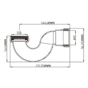 45.2 mm to 40 mm <b>Strainer</b> Connector for S-Shaped <b>Sink</b> Connector Anti Ador Drain Pipe Adapter Bath Bathtub Drain Fitting - Product Image 2
