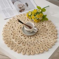 Japanischer Stil Handgefertigter Untersetzer aus Maisblättern Hitzebeständige Tischmatte Blumenförmiges Platzset zur Tischdekoration