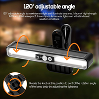 Lampe solaire à détecteur de mouvement à clipser pour extérieur, avec batterie, étanche, LED, 4 modes, intensité réglable, pour clôture, cour, patio