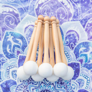 Vente en gros/OEM/Prix d'usine Bâton en caoutchouc Bol en cristal à percussion blanche Bâton de percussion Yoga Méditation Grande quantité de spot peut être vendu en gros - Product Image 5