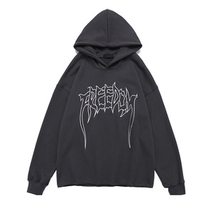 เสื้อฮู้ดดี้ครอปทรงใหม่ สไตล์สตรีทแวร์ ผ้าฝ้าย 100% หนานุ่ม ปักโลโก้ตามสั่ง ทรงโอเวอร์ไซส์ ไหล่ตก ระบายอากาศได้ดี สำหรับผู้ชาย - Product Image 3