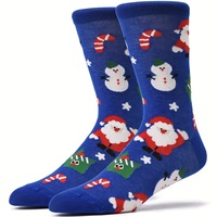 Chaussettes à motif flocon de neige pour l'hiver et Noël, vente en gros, design personnalisé Père Noël, chaussettes en coton pour cadeau de fête
